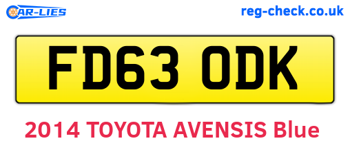 FD63ODK are the vehicle registration plates.