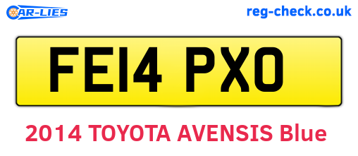 FE14PXO are the vehicle registration plates.