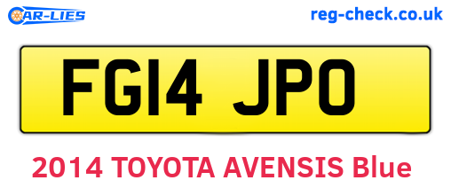 FG14JPO are the vehicle registration plates.