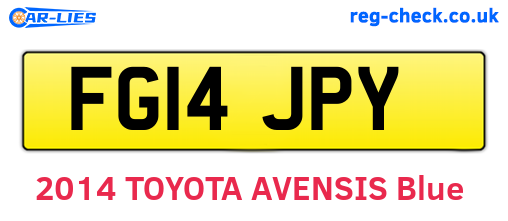 FG14JPY are the vehicle registration plates.