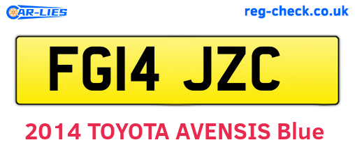 FG14JZC are the vehicle registration plates.