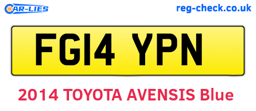 FG14YPN are the vehicle registration plates.