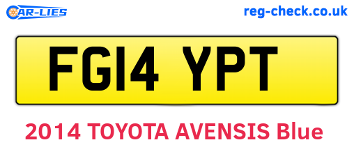 FG14YPT are the vehicle registration plates.