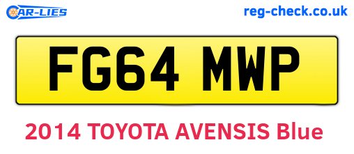 FG64MWP are the vehicle registration plates.
