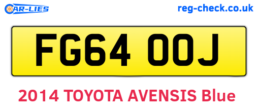 FG64OOJ are the vehicle registration plates.
