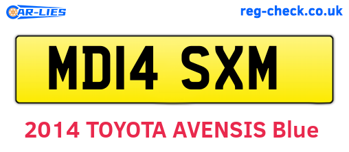 MD14SXM are the vehicle registration plates.