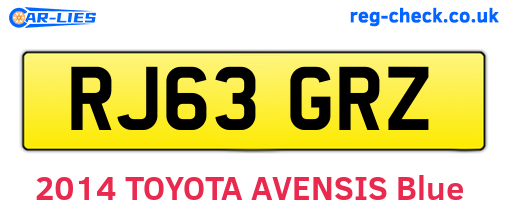RJ63GRZ are the vehicle registration plates.