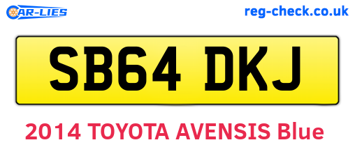 SB64DKJ are the vehicle registration plates.