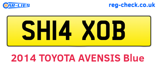 SH14XOB are the vehicle registration plates.