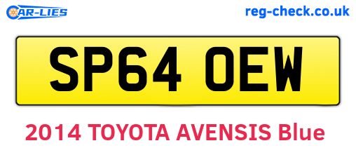 SP64OEW are the vehicle registration plates.
