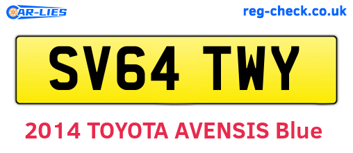 SV64TWY are the vehicle registration plates.