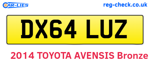 DX64LUZ are the vehicle registration plates.