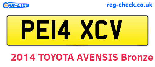 PE14XCV are the vehicle registration plates.