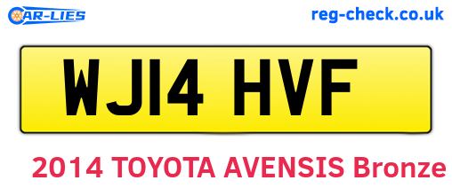 WJ14HVF are the vehicle registration plates.