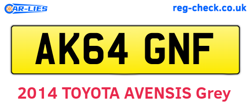 AK64GNF are the vehicle registration plates.