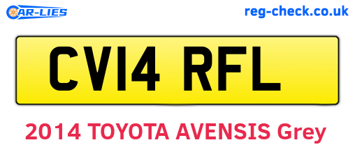 CV14RFL are the vehicle registration plates.