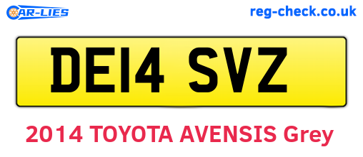 DE14SVZ are the vehicle registration plates.
