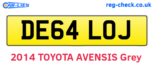 DE64LOJ are the vehicle registration plates.