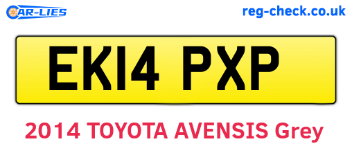 EK14PXP are the vehicle registration plates.