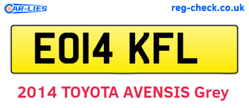 EO14KFL are the vehicle registration plates.