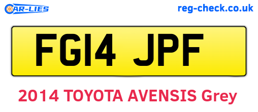 FG14JPF are the vehicle registration plates.