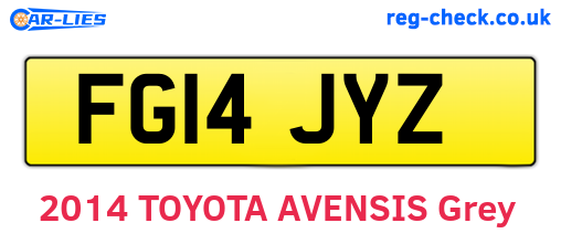 FG14JYZ are the vehicle registration plates.