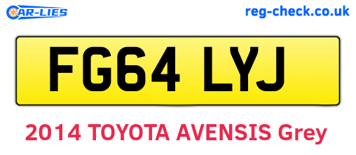 FG64LYJ are the vehicle registration plates.