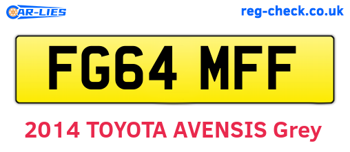 FG64MFF are the vehicle registration plates.