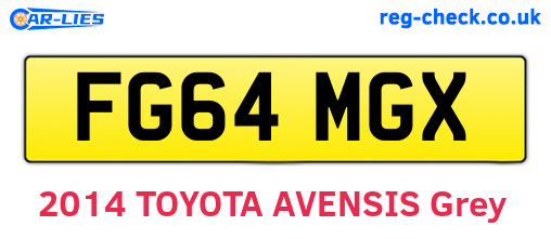 FG64MGX are the vehicle registration plates.