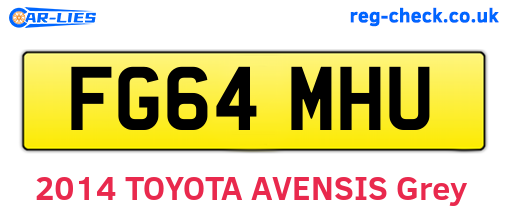 FG64MHU are the vehicle registration plates.