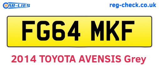 FG64MKF are the vehicle registration plates.