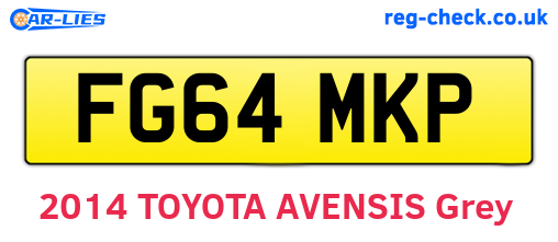 FG64MKP are the vehicle registration plates.