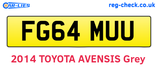 FG64MUU are the vehicle registration plates.