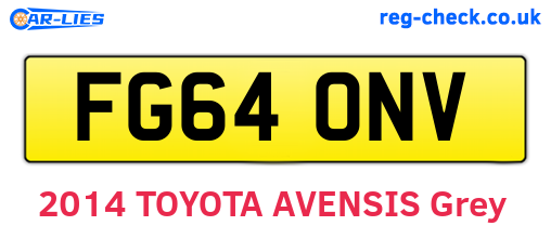 FG64ONV are the vehicle registration plates.