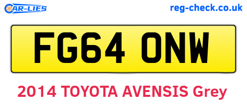 FG64ONW are the vehicle registration plates.