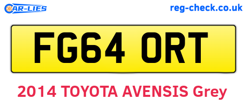 FG64ORT are the vehicle registration plates.