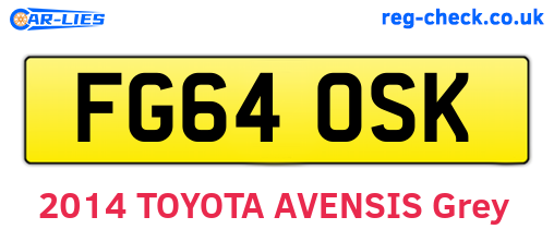 FG64OSK are the vehicle registration plates.