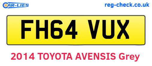 FH64VUX are the vehicle registration plates.