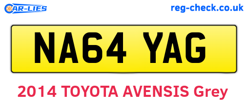 NA64YAG are the vehicle registration plates.