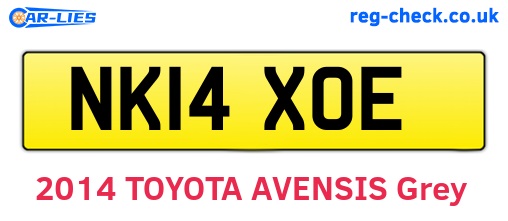 NK14XOE are the vehicle registration plates.