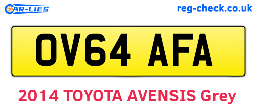 OV64AFA are the vehicle registration plates.
