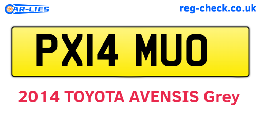 PX14MUO are the vehicle registration plates.