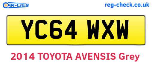 YC64WXW are the vehicle registration plates.