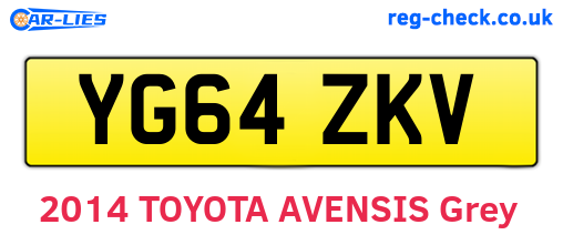 YG64ZKV are the vehicle registration plates.