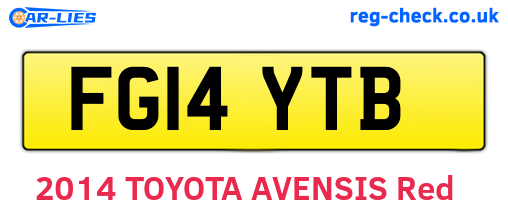 FG14YTB are the vehicle registration plates.