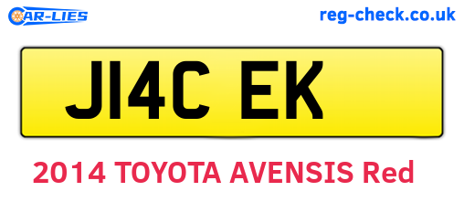 J14CEK are the vehicle registration plates.
