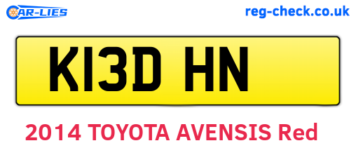 K13DHN are the vehicle registration plates.