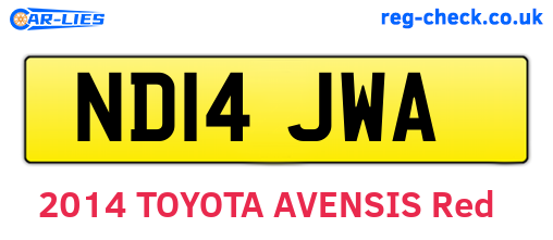 ND14JWA are the vehicle registration plates.
