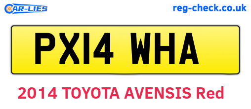 PX14WHA are the vehicle registration plates.