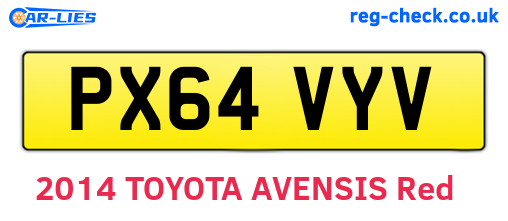 PX64VYV are the vehicle registration plates.